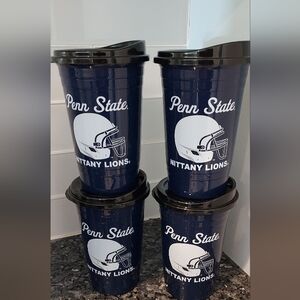 Penn State Nittany Lions Cups With Lids Tumbler NCAA Football Tailgate 4 New
